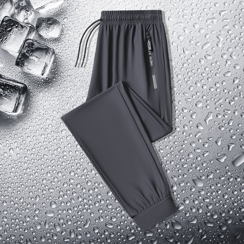 Брюки мужские ультратонкие из вискозы, охлаждающие быстросохнущие спортивные повседневные штаны, свободные дышащие уличные тренировочные брюки для фитнеса, на лето