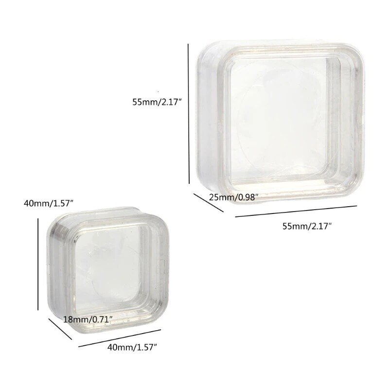 652F Membrana elasticidade Caixa armazenamento joias Suporte exibição flutuante 3D transparente