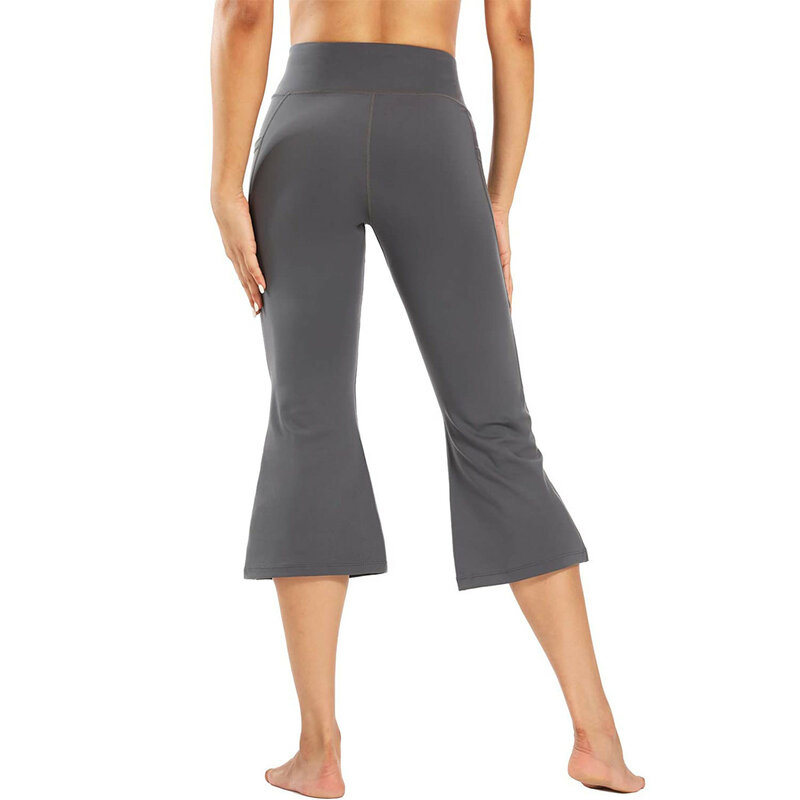 Gambe larghe pantaloni da donna Capris a vita alta Leggings senza cuciture Yoga Sport collant da donna palestra donna pantaloni sportivi da Fitness