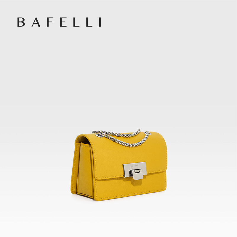 حقيبة يد نسائية لعام 2023 من BAFELLI حقيبة جديدة بسلسلة كلاسيكية لامعة حقيبة كروس بكتف أنيق حقيبة صغيرة الحجم غير رسمية مواكبة للموضة