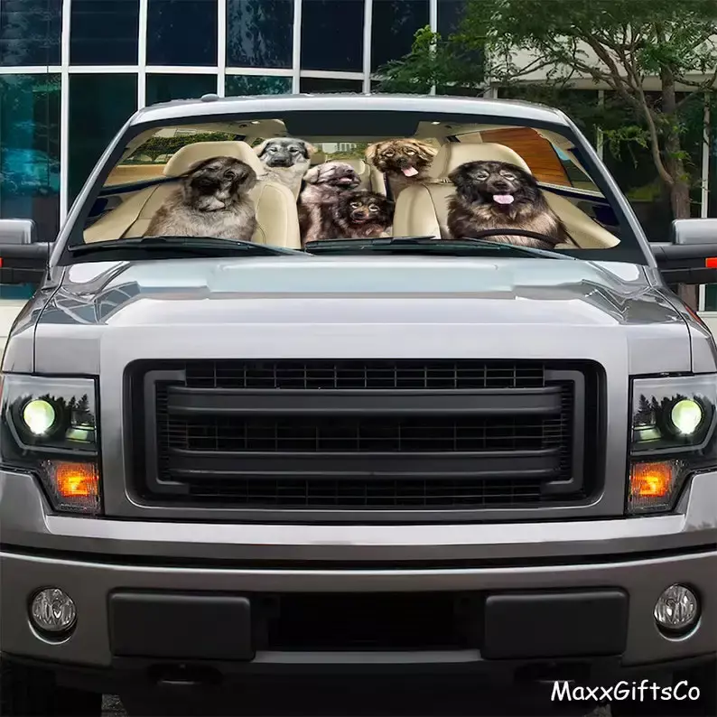 ที่บังแดดรถยนต์ sarplaninac, กระจกหน้ารถ sarplaninac, ที่บังแดดของครอบครัวสุนัข, อุปกรณ์เสริมรถยนต์สุนัข, hiasan mobil, ของขวัญสำหรับพ่อ, แม่