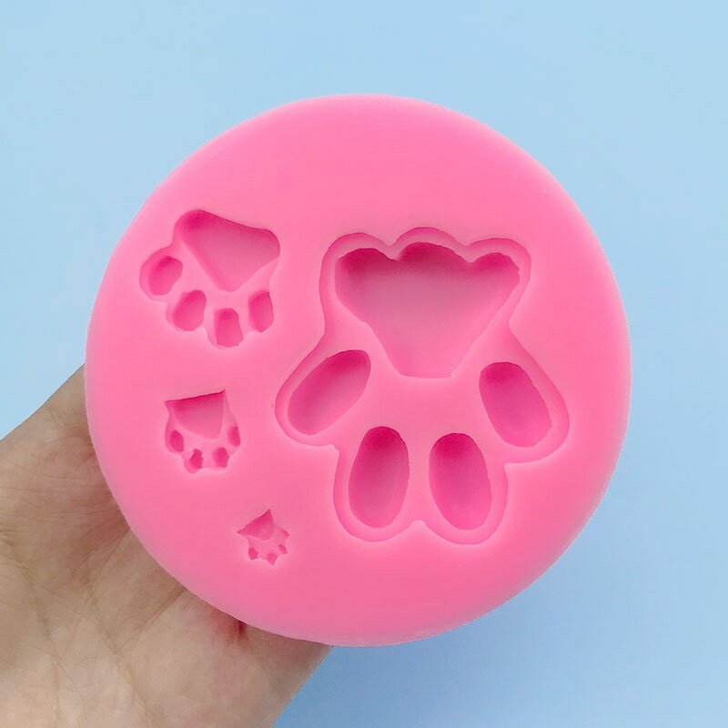 Kitten And Puppy Paws Liquid Silicone Cake Mold Fondant Chocolate Dessert Embellish Candy Cookies Decorate Kitchen Baking Tools