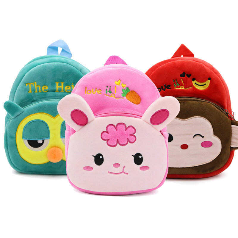Kawaii 3D zwierzęta kreskówkowe torba szkolna dla dziewczynek bezpieczeństwo miękki pluszowy przedszkola plecaki dla dzieci dziecka na świeżym powietrzu torebki na przekąski