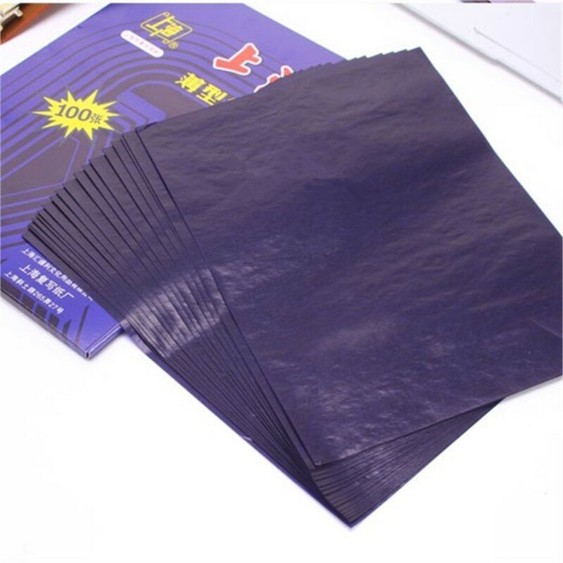 100pcs/box A4 16K Blue Carbon Stencil Transfer Paper Double Sided Hand Pro Copier Tracing Hectograph Repro 18.5x25.5cm