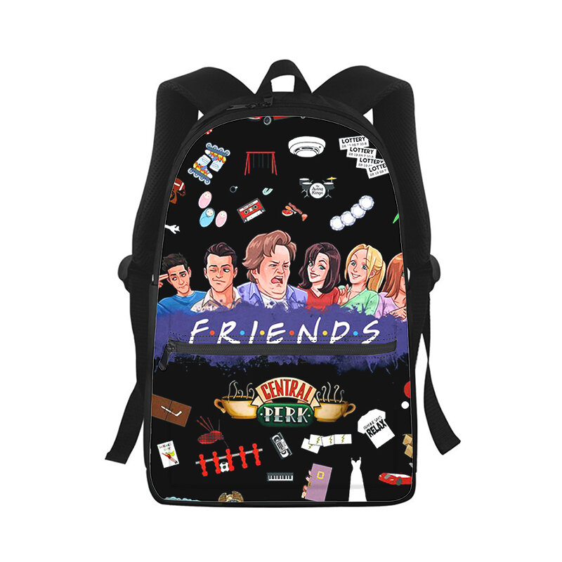 Mochila con estampado 3D de Friends para hombre y mujer, bolso escolar para estudiantes, mochila para ordenador portátil, bolso de hombro de viaje para niños