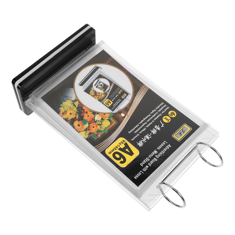 Flip Desktop Card supporto per cartello in acrilico supporto per Menu cartella in plastica prezzo trasparente espositore Base per supporto prezzo supermercato