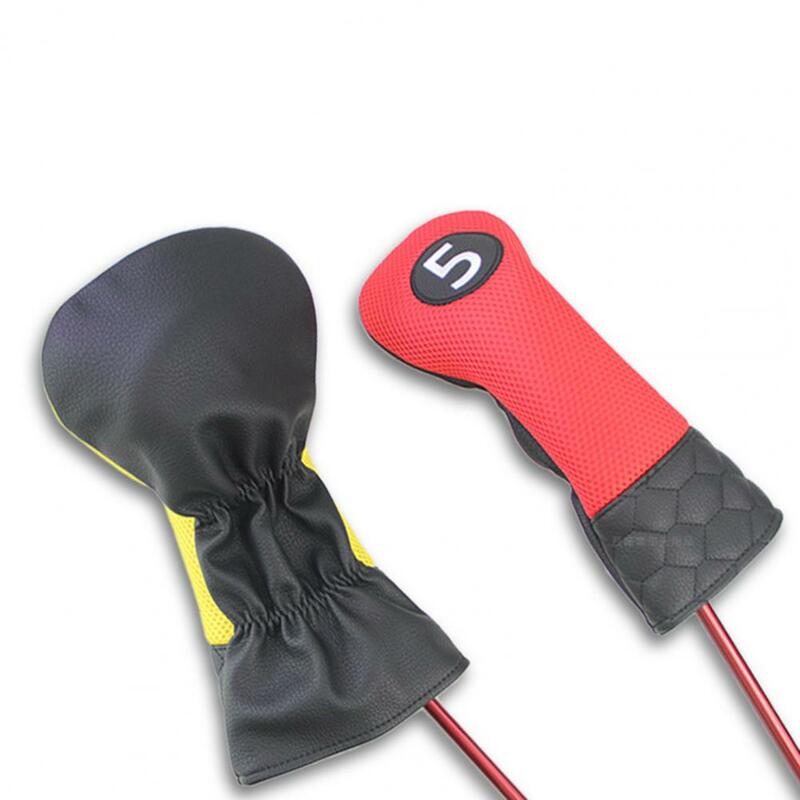 Vibrante Faux Leather Golf Club Head Cover, Proteção resistente ao desgaste, Elegante cabeça para clubes