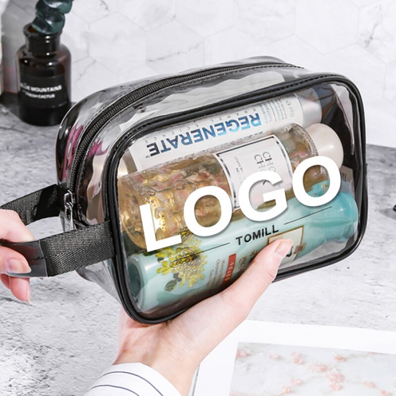 Customized product、Customize waterproof  travel wash zipper toiletry beauty pouch set transparent pvc makeup organizer cos