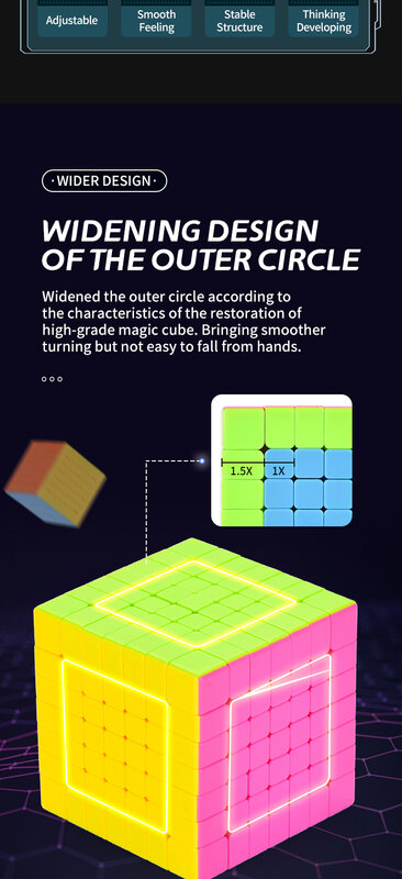 7 단계 매직 큐브, 캔디 컬러 지능형 장난감 개발