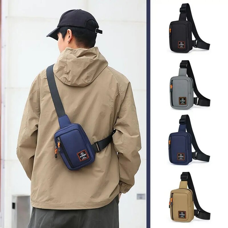 Borsa a tracolla da uomo moda piccola borsa a tracolla in tela per uomo Mini borsa sportiva per telefono sportivo H3n8