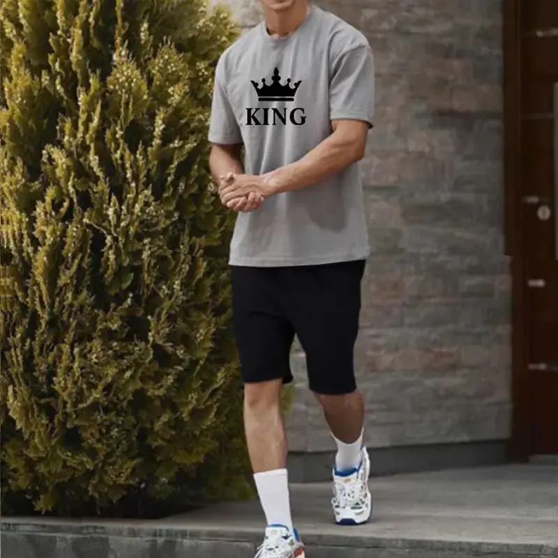 Modne męskie t-shirty spodenki stroje z nadrukiem 3D zestaw dres sportowy 2-częściowy letni odzież męska casualowe w stylu Streetwear oversize
