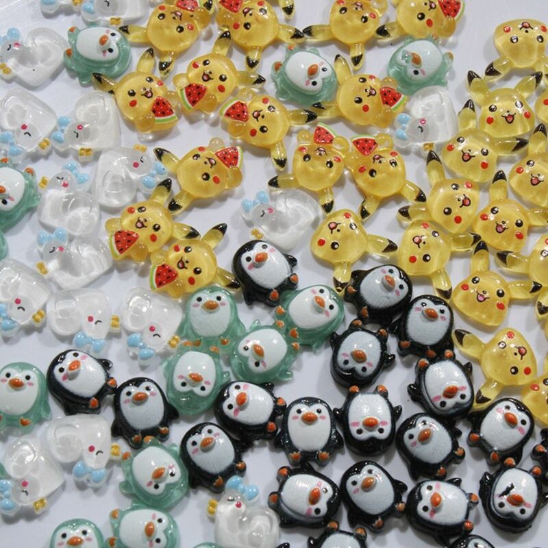 Mini pingüino de dibujos animados de resina Creaft, fácil de usar, adorno de pingüino hecho a mano, lindo modelo de pingüino DIY, boda, 10 piezas por juego