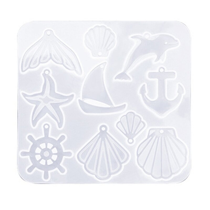Molde de conchas de estrella de mar epoxi, serie de animales de frutas, pendientes, molde colgante, llavero de teléfono, molde