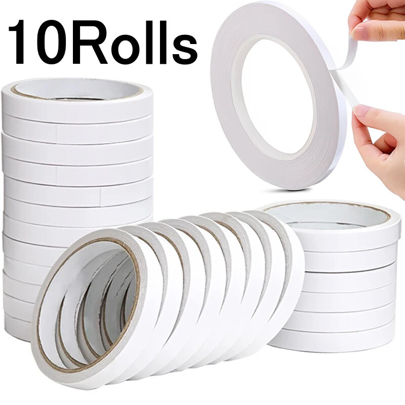 10/1Rolls Double Sided Tapes Strong Adhesive Sticky Tape Sticker For Gifts Wrapping Stamp Home Office Craft Stationery Supplies