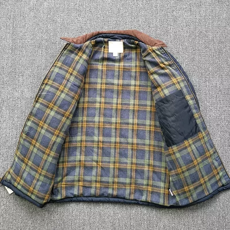 남성용 캐주얼 경량 방수 재킷, 극세사 바람막이 골프 코트, 클래식 체크 클램프 코튼, 2023 겨울