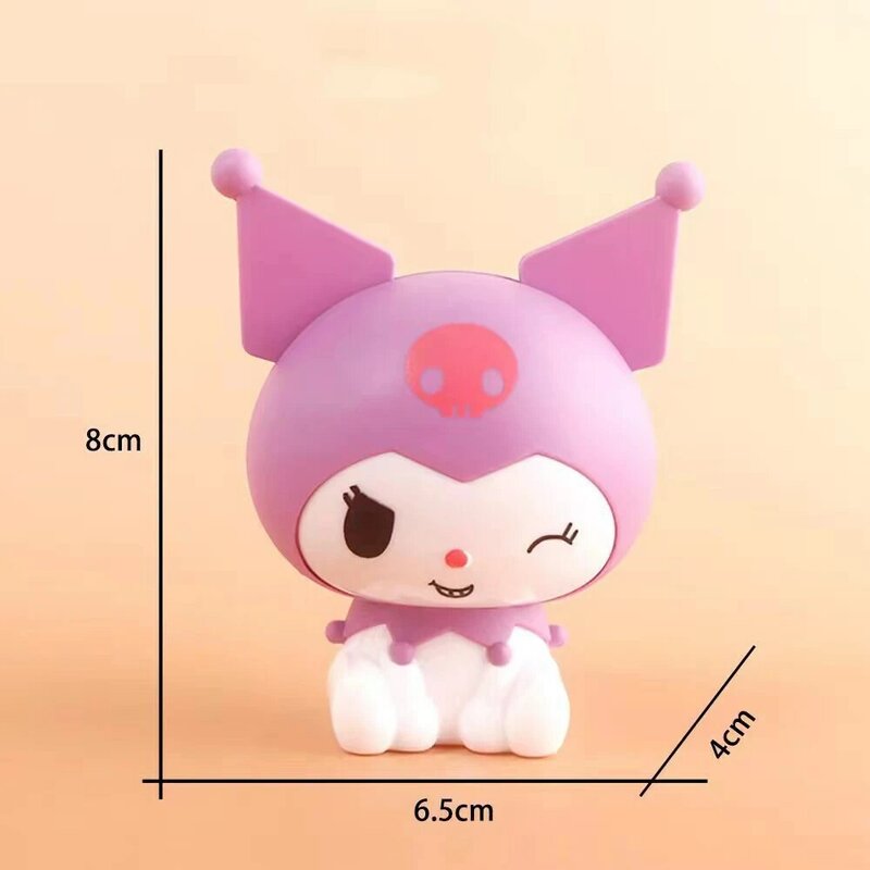 Sanrio 8Cm figura Anime Kawaii Cinnamoroll Kuromi Hello Kitty Cat Cake Action Collection regali di natale giocattoli per bambini