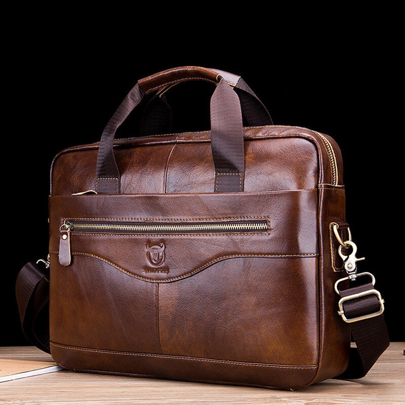 Teczki męskie z prawdziwej skóry w stylu Vintage Laptop biznesowy torebka wysokiej jakości torba Crossbody luksusowa męska torba na ramię