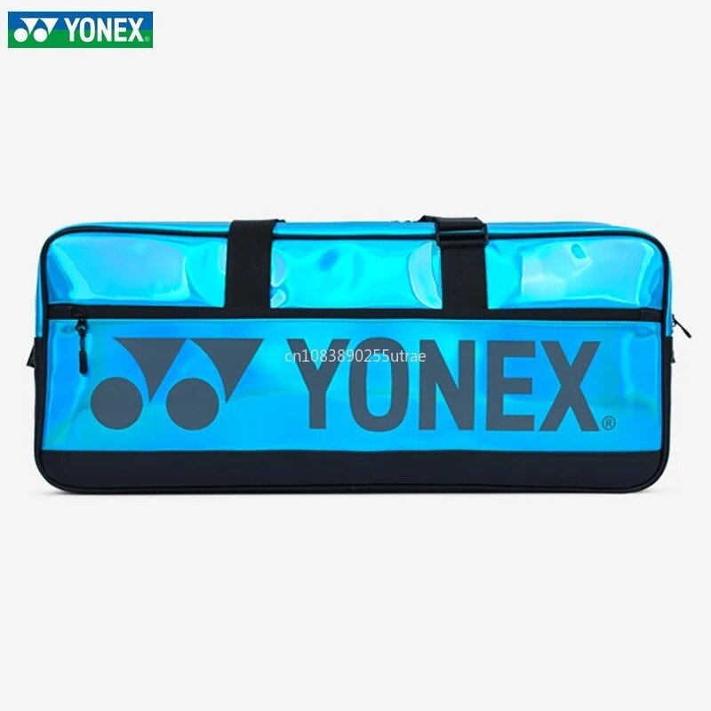 Спортивная водонепроницаемая теннисная сумка YONEX, ракетка для бадминтона из искусственной кожи, вместительная Синяя, для соревнований