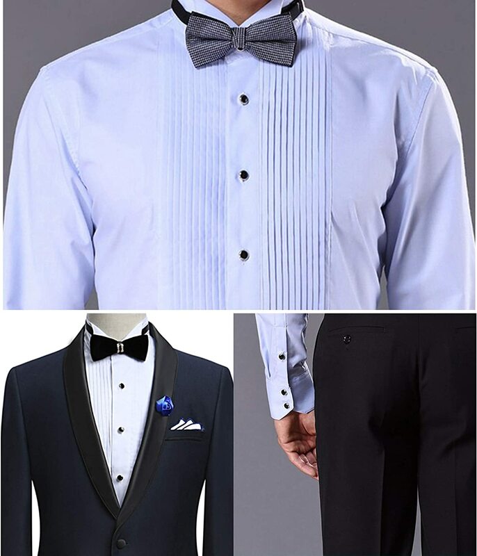 Mens Cufflinks และ Studs ชุดสำหรับ Tuxedo เสื้อธุรกิจงานแต่งงาน Cuff Links อุปกรณ์เสริมคลาสสิก Tie Clasp เข็มกลัดปกเสื้อของขวัญ