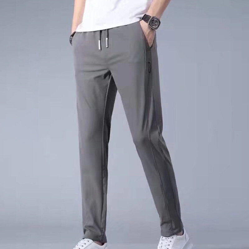 Men Casual Summer Solid color Loosen up the waist Multi-pocket Mercerized cotton Spring New Fashion Thin Hot selling