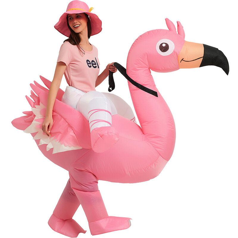 Flamingo Inflatable Costume Kids Riding On Unicorn Costumes Funny Bunny Fancy Cosplay Dress Party Halloween Costume for Adult