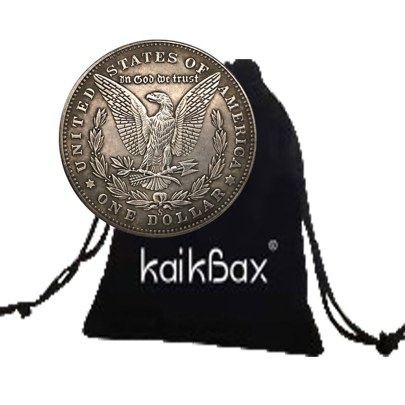 Luxus American Explorer Ein-Dollar 3D Kunst Paar Münzen lustige Tasche Entscheidung Münze Gedenkmünze Glücks münze Geschenkt üte