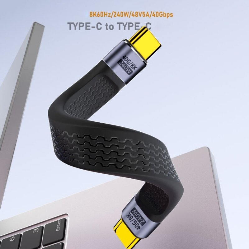 Высокоскоростной кабель USB C типа C «папа» — «папа» типа C, зарядный кабель, 240 Вт, быстрая зарядка, видео 8K, 40 Гбит/с для