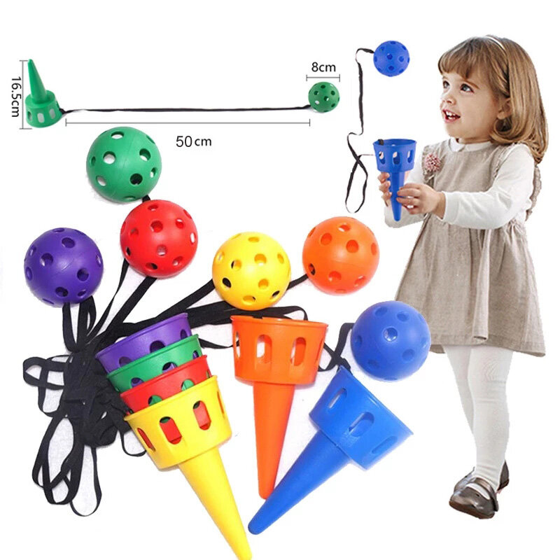 Equipo de entrenamiento sensorial para jardín de infantes, lanzador de bolas de captura manual, juguetes interactivos para exteriores, equipo de Fitness para interiores para bebés