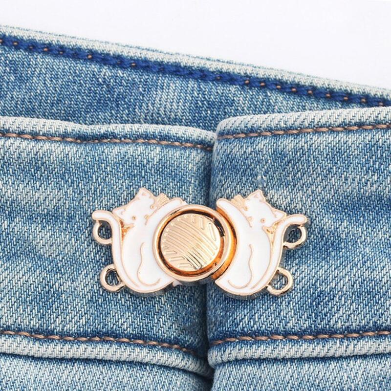 1 buah kancing pengencang pinggang untuk wanita pria gesper gesper untuk rok celana Jeans klip pinggang dapat disesuaikan pin logam pakaian Acce K4U9