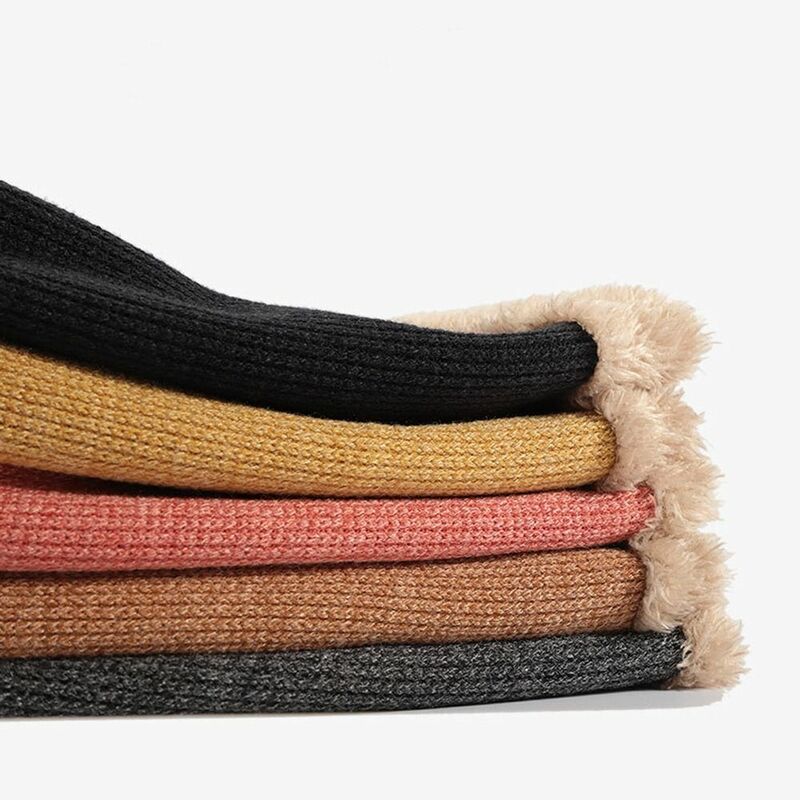 Winter Knitted Wool Hat New Warm Thickening Plush Ear Protection Scarf Ear Protection Hat Outdoor Riding
