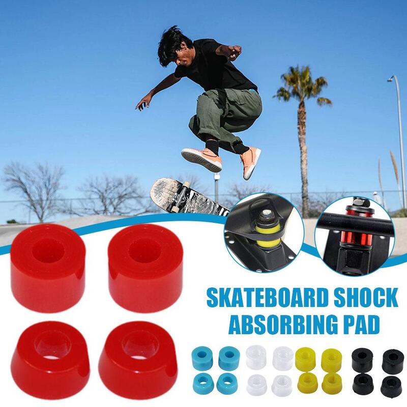 4 pcs Skateboard PU Rubber Shock Absorber Colorful Shock Pad Set Hard Longboard Bottom Bush Washers