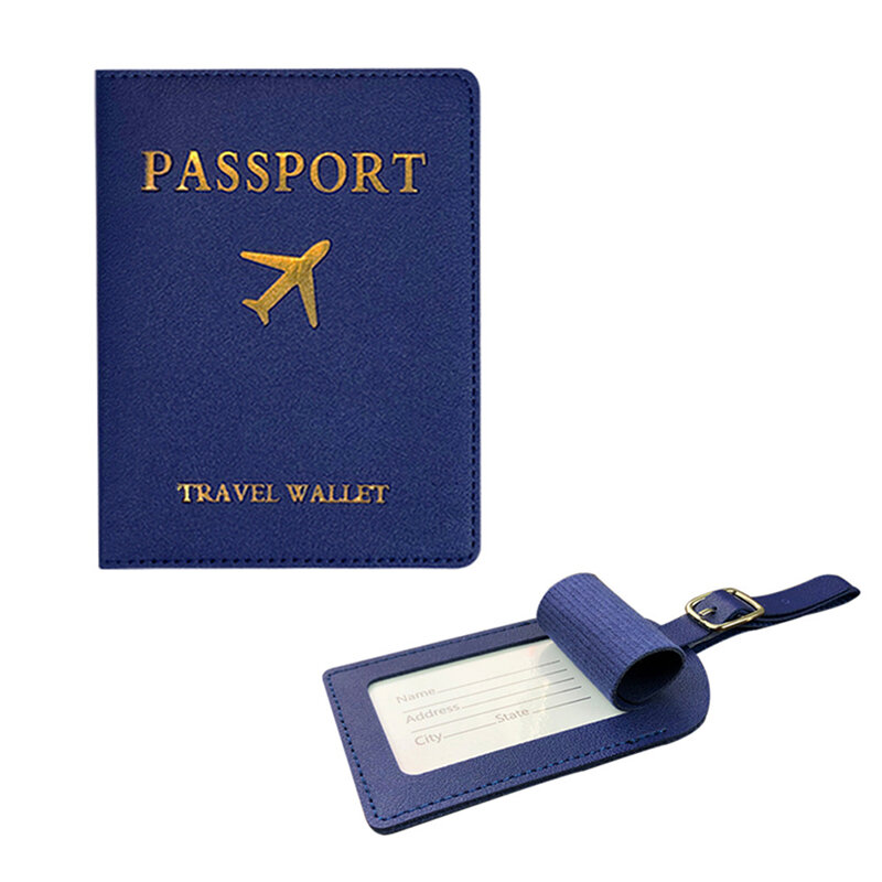 1 buah Tag bagasi kulit PU nama ID Label koper perjalanan pengidentifikasi Label tas asrama Tag Aksesori Perjalanan