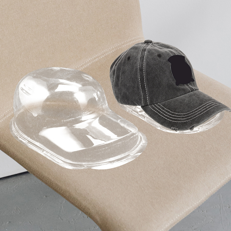 Soporte de exhibición transparente, soporte de exhibición de almacenamiento, caja de sombreros, portador de sombreros, estante de sobremesa, 2 juegos