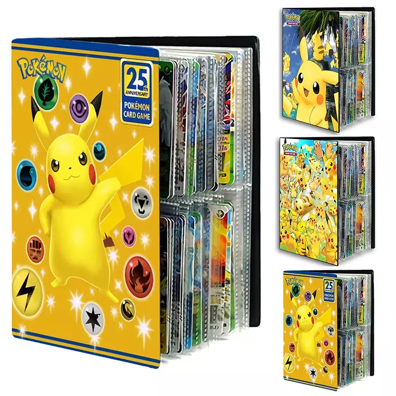 Álbum de cartas de Pokémon para niños, portatarjetas de juego, carpeta VMAX, colección de tarjetas de juego, regalo, Celebración del 25 ° aniversario, 240