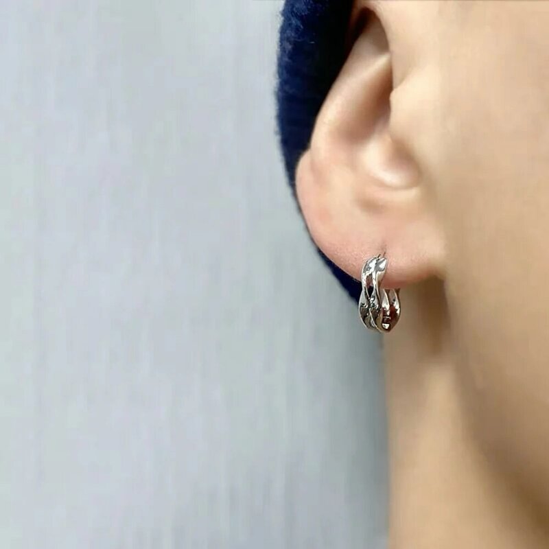 Girl Hip Hop Korea Men Woman Fashion Jewelry Copper Hoop Earrings Wave Earring