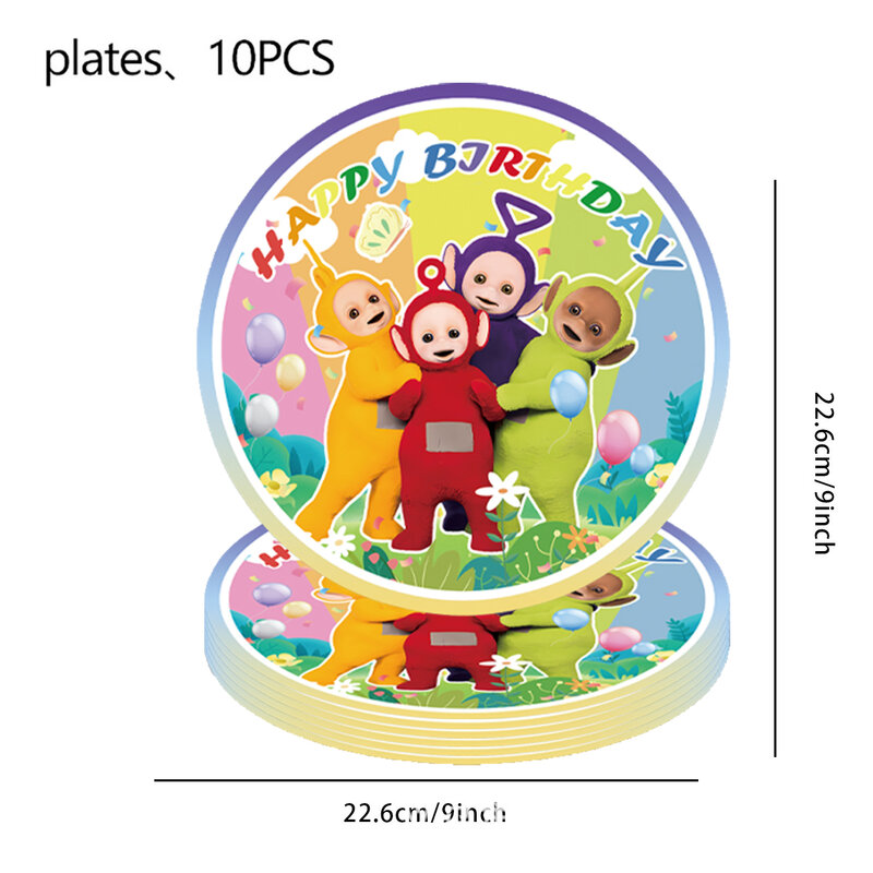 Kit Baby Birthday Party Decoration Cake Topper Paper Plates Cup Printed Kids Favors Birthday Flag Balloon Party Accessoires
