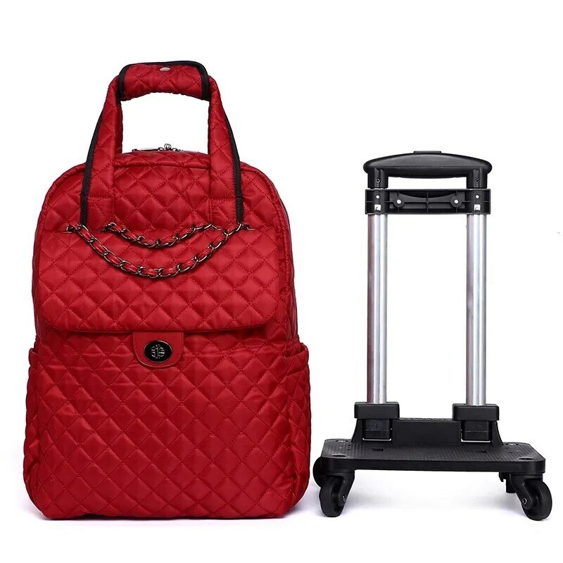 Mini-Gepäck taschen mit Rädern abnehmbare Trolley-Taschen leichter Rucksack wasserdichte Retro-Reisetaschen 14''18 ''Zoll