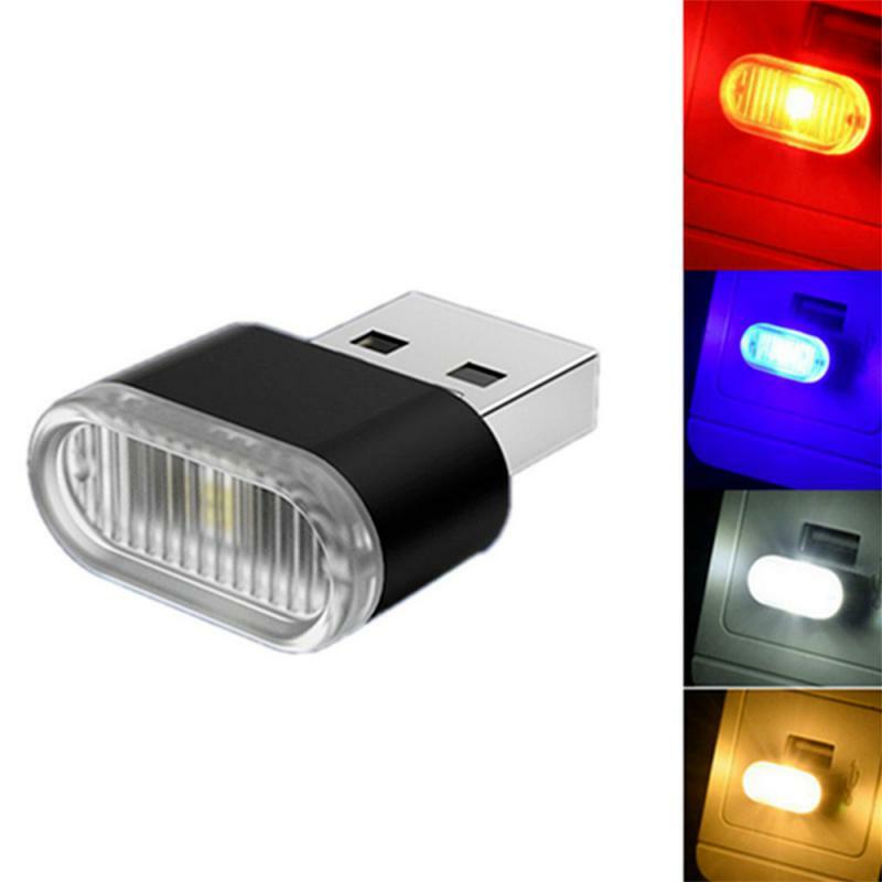 Mini USB LED Night Light, Modelagem Carro Luz Ambiente, Neon Luz Interior, Jóias carro, 5 Tipos de Cores