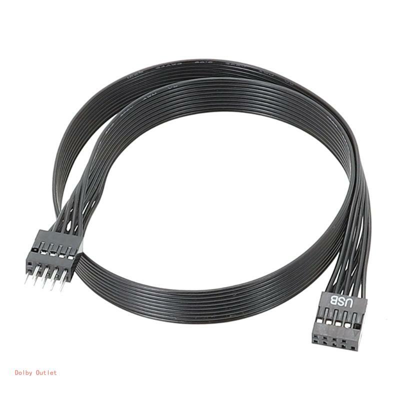 Cable extensión frontal USB2.0 9 pines para placa base ordenador, Cable conexión macho a