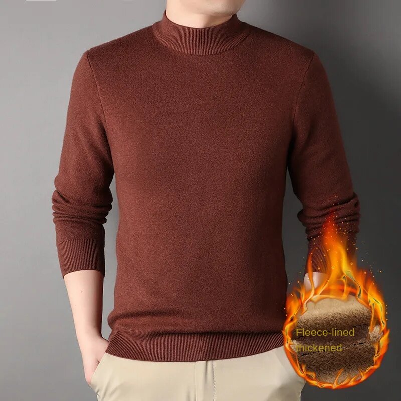 2023 Brand New Men's Cashmere Sweater Half Turtleneck Men Sweaters Knit Pullovers for Male Youth Slim Knitwear Man Sweater