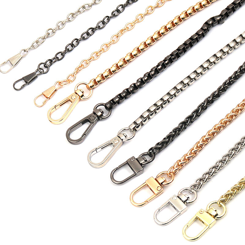 316L Stainless steel Gold Silver Black Base Link Bag Chain Parts Accessories Strap Women Kpop Thick Belt Handbag Accessory DIY