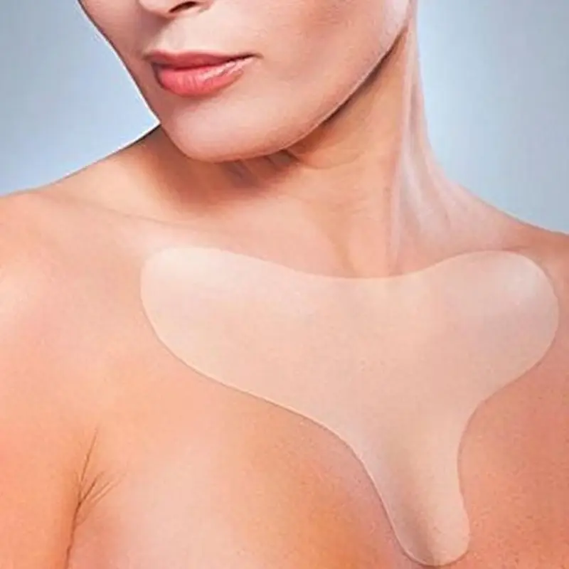 Reutilizável T Anti Wrinkle Silicone Peito Pad, remendo de remoção transparente, Rosto Cuidados com a pele, Anti Envelhecimento, levantamento do peito