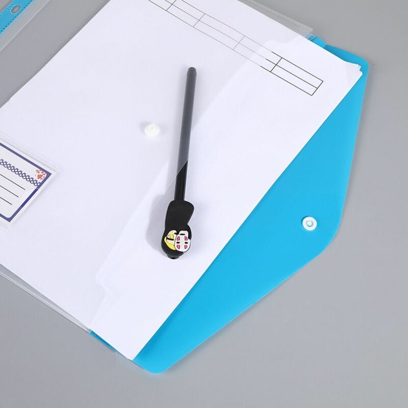 6 buah folder File berlubang tas amplop warna-warni untuk dokumen A4 lengan longgar daun dokumen tas pelindung perlengkapan kantor