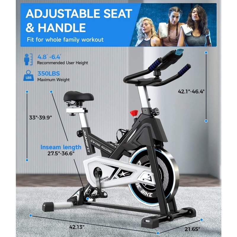 Exercise Bike Stationary, Indoor Cycling Bike with Built-In Bluetooth Sensor Compatible with Exercise bike apps