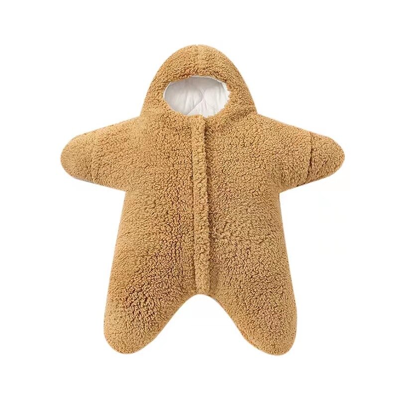 Baby Sleeping Bag Starfish Lamb Velvet Split Leg Sleeping Bag with Cotton Clip Thick Insulation and Anti Kick Quilt