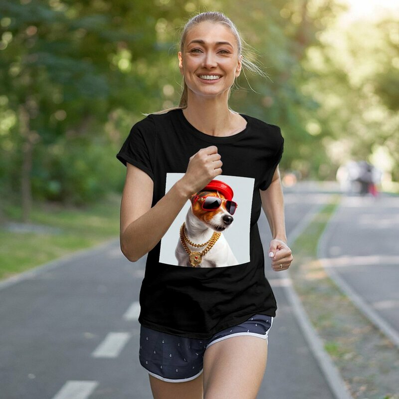 Jack Russell Terrier in Terrier Terrier überall T-Shirt Grafiken weibliche Top-Frauen
