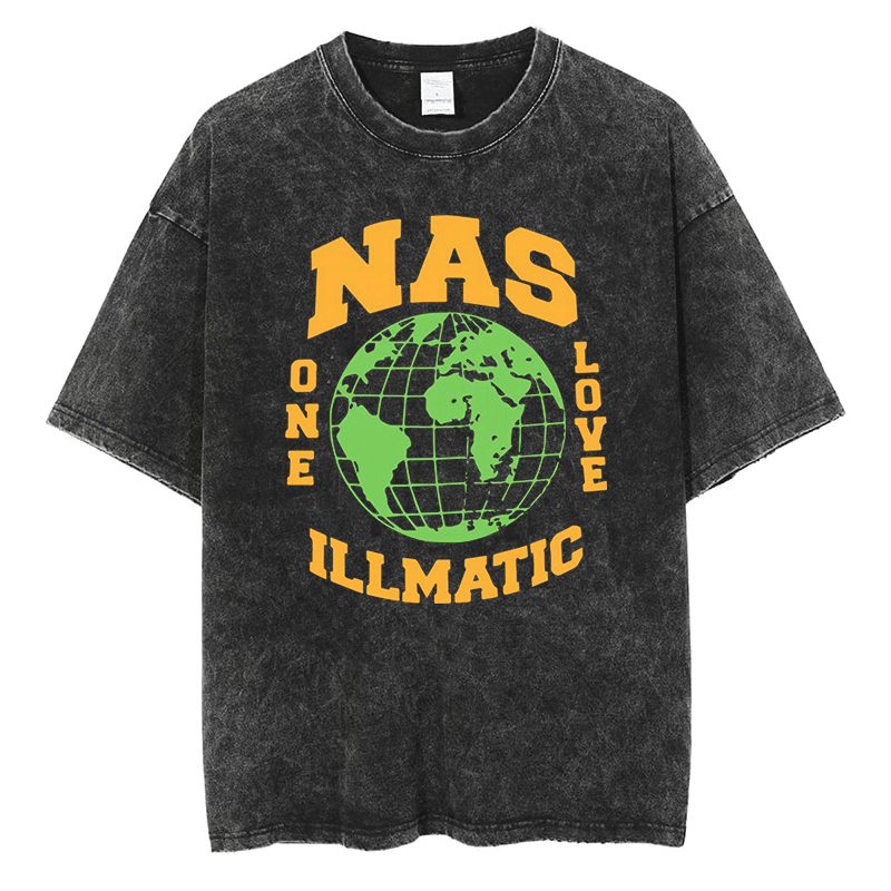 NAS Music Album Cover Camiseta de algodón de calidad, camisetas de manga corta negras Vintage de gran tamaño, camisetas de moda para hombres y mujeres, ropa de calle Hip Hop
