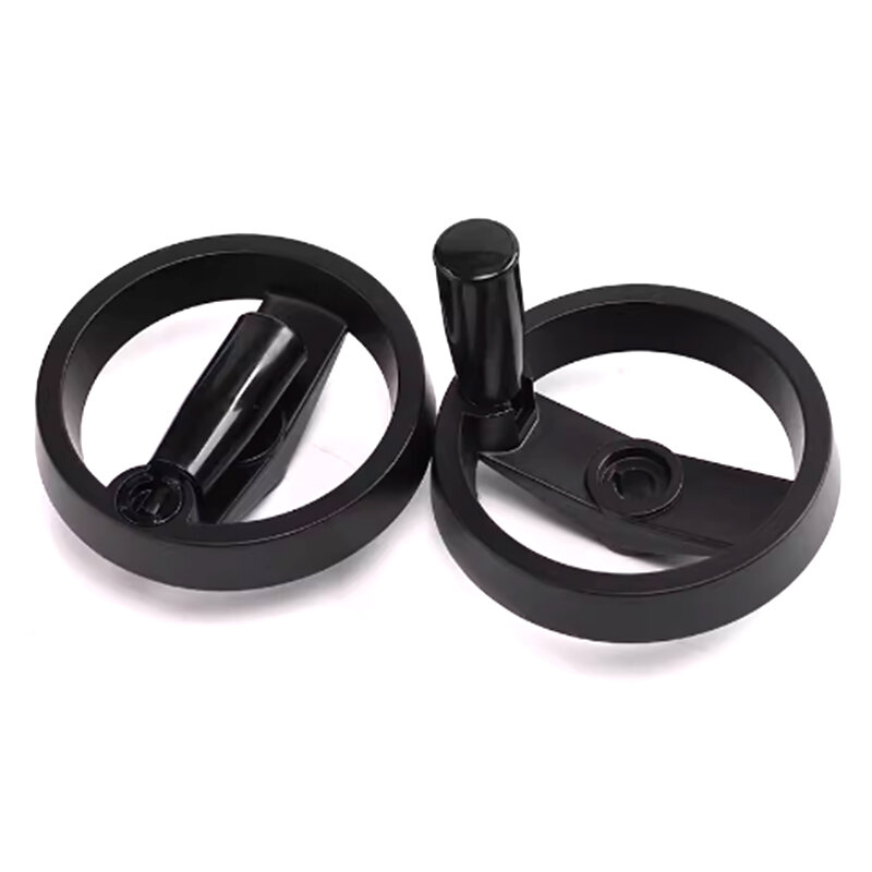 1 buah hitam untuk mesin bubut penggilingan 3D CNC sendok tangan roda Bakelite roda bulat untuk 100 125 160 200mm