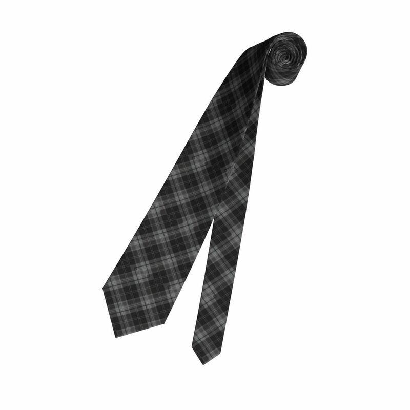Corbatas con patrón de tartán a cuadros para hombres, corbatas personalizadas para boda, moda gris y negro