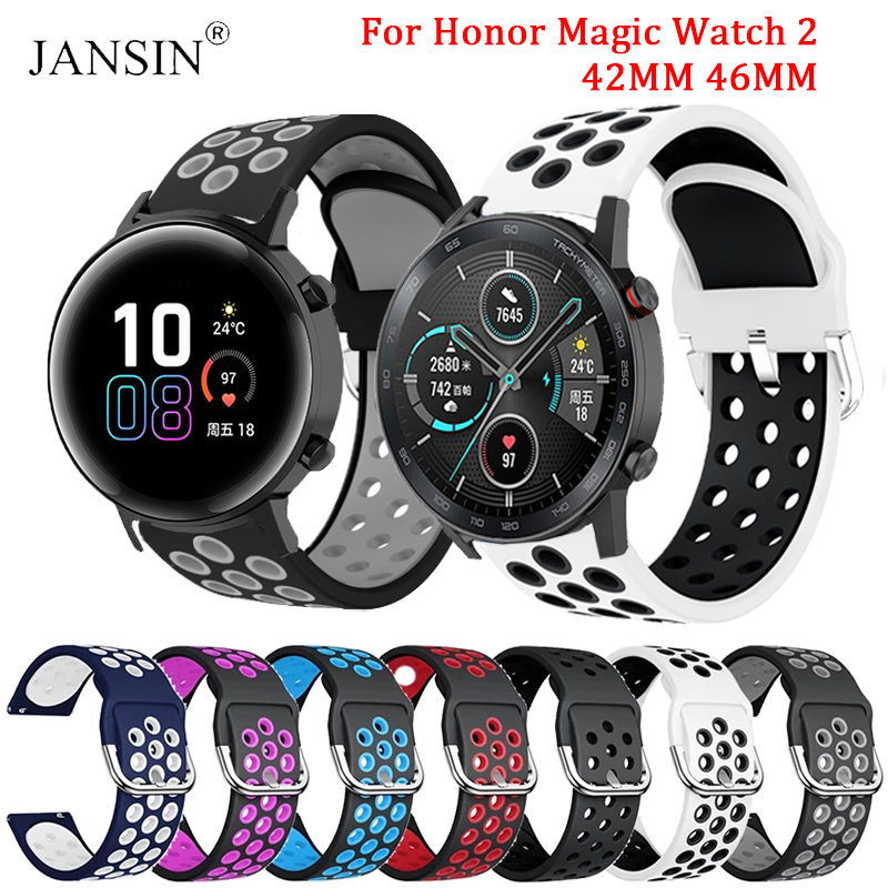 Correa de silicona para reloj Honor magic Watch 2, pulsera de repuesto de 42mm y 46mm para Huawei Honor Magic Watch 2